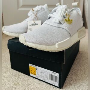 adidas NMD R1 Sneakers - Women’s 8 a White/Gold Paris - NIB